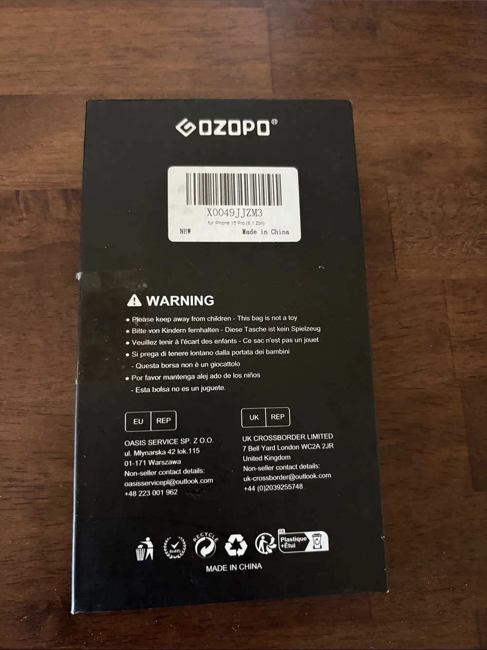 OZOPO Tempered Glass Screen Protector - Green/Black iphone 15 pro